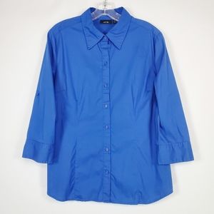 APT. 9 Blue button down collar top sz: XL